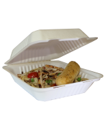 PLA19 9x9 Deep 1-Comp Clamshell PLA Lined Bagasse