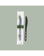 Knife, Medium Weight Black - Individually Wrapped CPLA Compostable Cutlery 1000/case