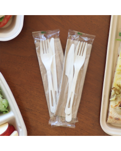 6" PLA Wrapped Cutlery Kit F/K/N