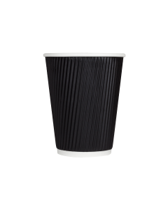 12-oz Black Ripple Hot Paper Cup