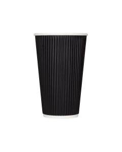 16-oz Black Ripple Hot Paper Cup