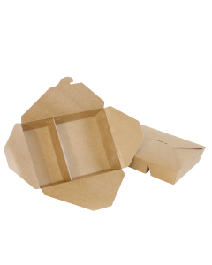 #22 Eco-Box 2-Comp Kraft Paper Take Out Box