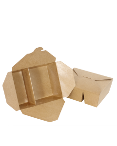 #8 Eco-Box 2-Comp Kraft Paper Take Out Box