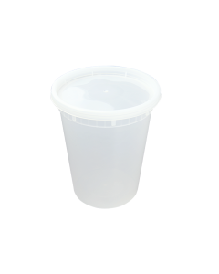 32-oz Clear Combo Plastic Deli Container PP w/ Lid