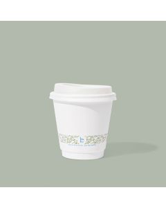 8oz Compostable Double Wall Squat Hot Cup, PLA Lined, 500/cs