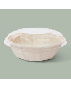 Clear PLA Round Bowl Lid for 24-48oz Eco-Bamboo Bowls, 200/cs