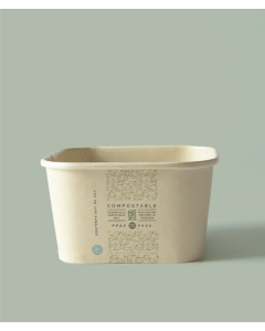20oz Square Better Bowl, PLA Lined Bamboo Paperboard, Compostable, 400/cs