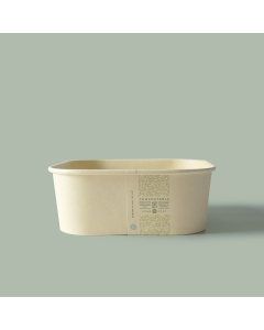 40-oz Square Better Bowl, PLA Lined Bamboo Paperboard, Compostable, 300/cs