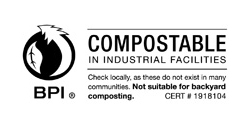 BPI certified compostable in industrial facilities